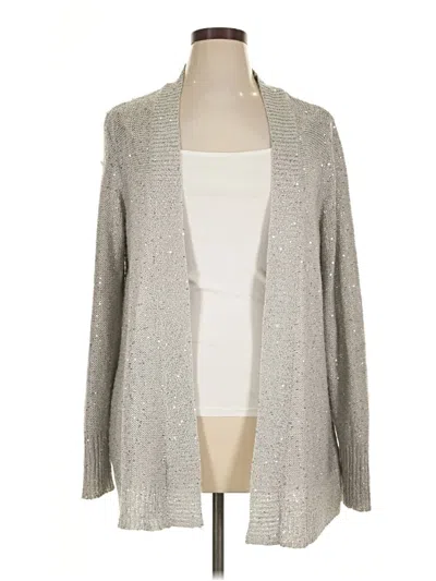 Pre-owned White Stag Cardigan Sweater In Silver