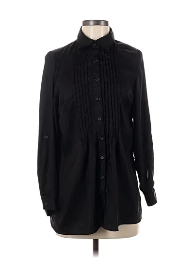 Pre-owned White Stag Long Sleeve Blouse In Black