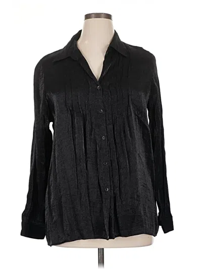 Pre-owned White Stag Long Sleeve Blouse In Black