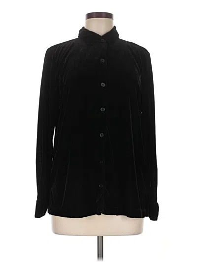 Pre-owned White Stag Long Sleeve Blouse In Black