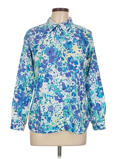 Pre-owned White Stag Long Sleeve Blouse In Blue