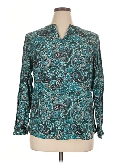 Pre-owned White Stag Long Sleeve Blouse In Blue