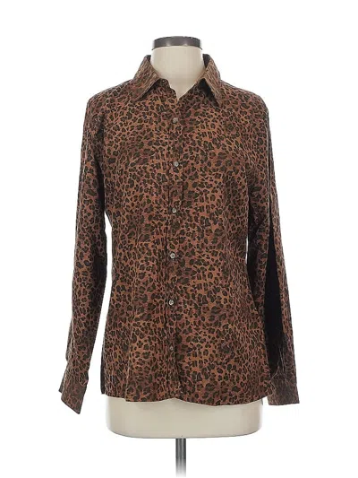 Pre-owned White Stag Long Sleeve Blouse In Brown