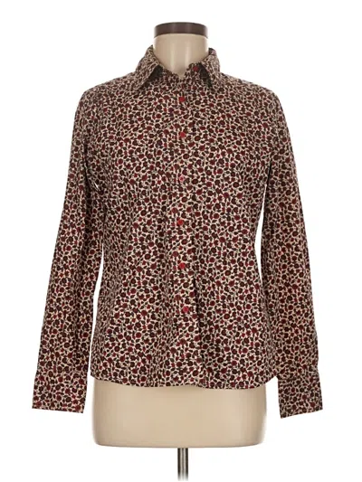 Pre-owned White Stag Long Sleeve Blouse In Brown