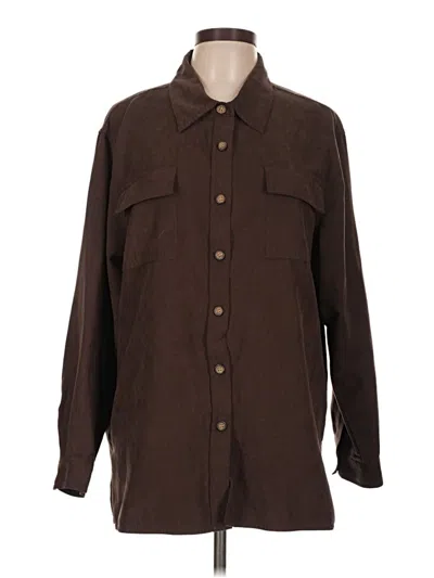 Pre-owned White Stag Long Sleeve Blouse In Brown