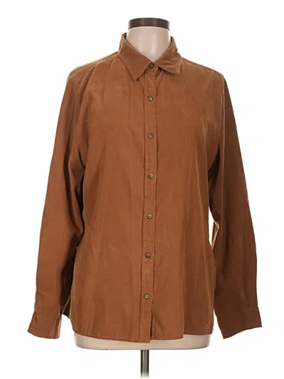 Pre-owned White Stag Long Sleeve Blouse In Brown