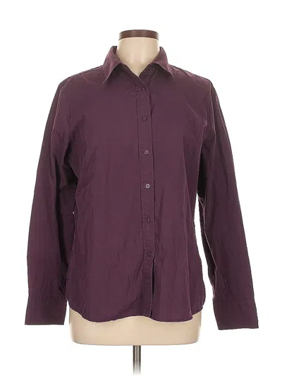 Pre-owned White Stag Long Sleeve Blouse In Burgundy
