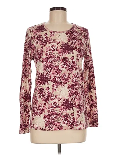 Pre-owned White Stag Long Sleeve Blouse In Burgundy