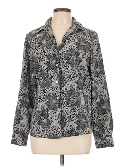 Pre-owned White Stag Long Sleeve Blouse In Gray