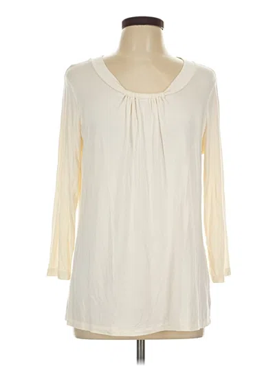 Pre-owned White Stag Long Sleeve Blouse In Ivory