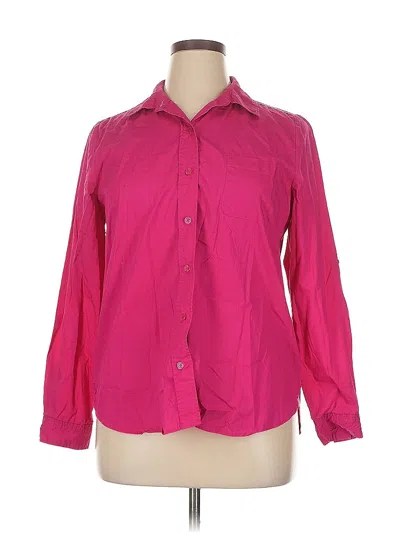 Pre-owned White Stag Long Sleeve Blouse In Pink