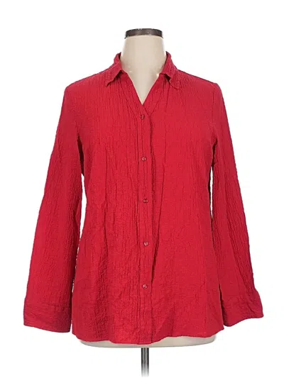 Pre-owned White Stag Long Sleeve Blouse In Red
