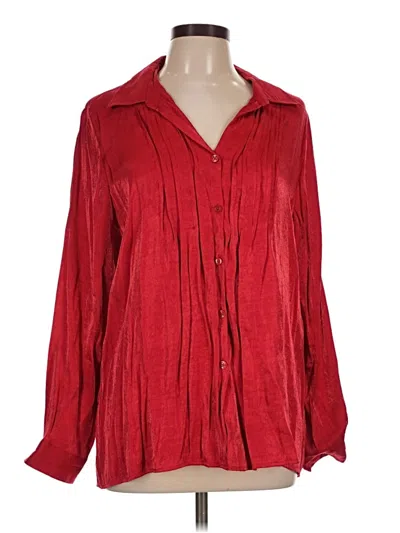 Pre-owned White Stag Long Sleeve Blouse In Red