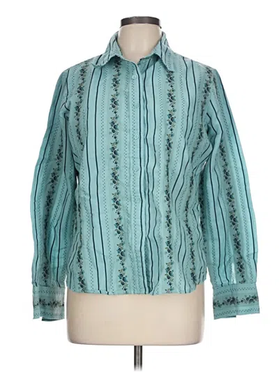 Pre-owned White Stag Long Sleeve Blouse In Teal