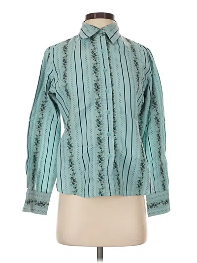 Pre-owned White Stag Long Sleeve Blouse In Teal