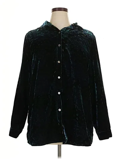 Pre-owned White Stag Long Sleeve Button Down Shirt In Black