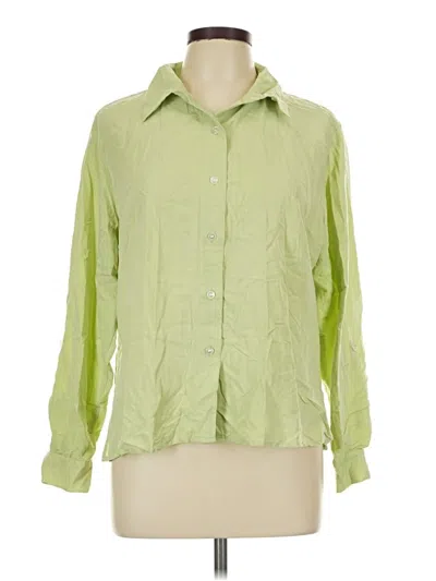 Pre-owned White Stag Long Sleeve Button Down Shirt In Green