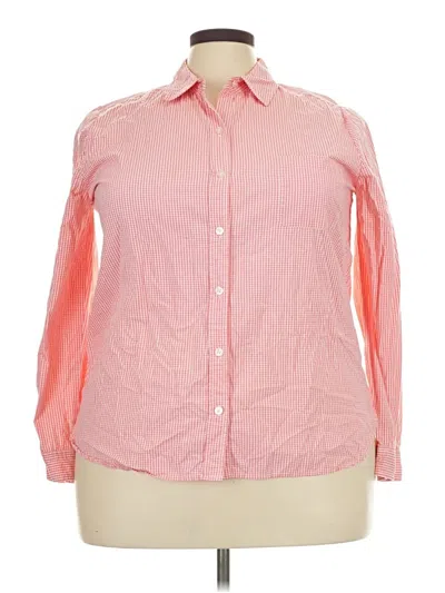 Pre-owned White Stag Long Sleeve Button Down Shirt In Pink