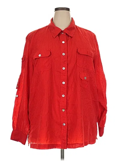 Pre-owned White Stag Long Sleeve Button Down Shirt In Red