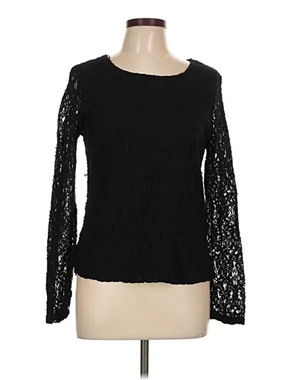 Pre-owned White Stag Long Sleeve Top Black Boatneck Tops