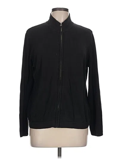Pre-owned White Stag Long Sleeve Top Black Mock Neckline Tops
