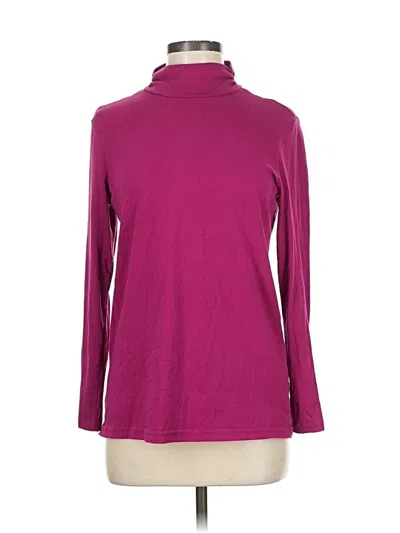 Pre-owned White Stag Long Sleeve Top Burgundy Turtleneck Tops