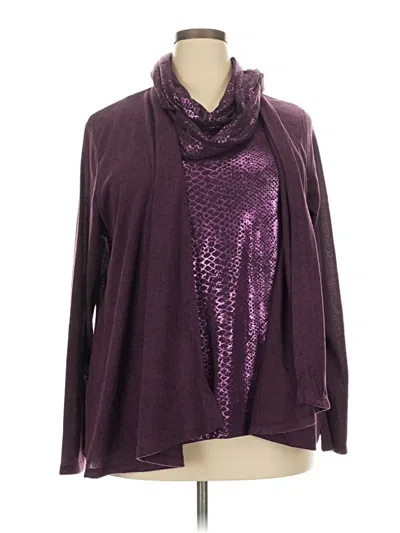 Pre-owned White Stag Long Sleeve Top Purple Cowl Neck Tops