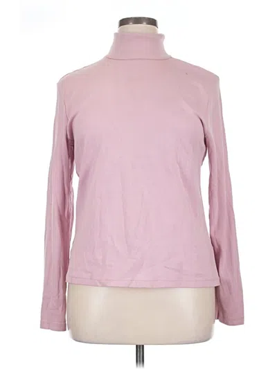 Pre-owned White Stag Long Sleeve Turtleneck In Pink