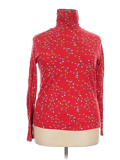Pre-owned White Stag Long Sleeve Turtleneck In Red
