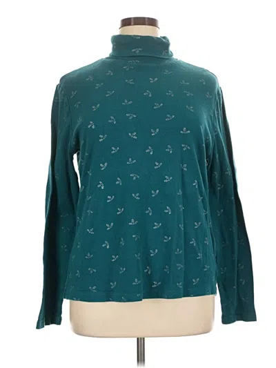 Pre-owned White Stag Long Sleeve Turtleneck In Teal