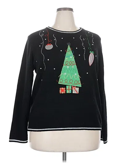 Pre-owned White Stag Pullover Sweater In Black