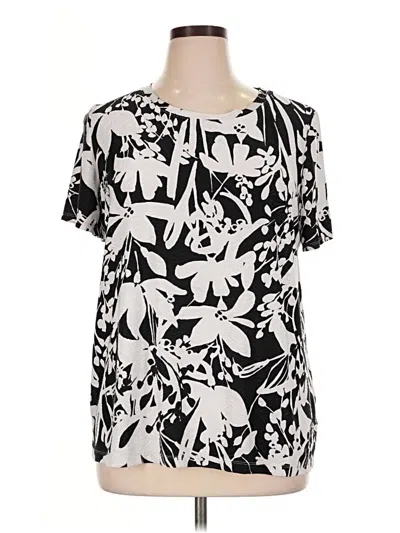 Pre-owned White Stag Short Sleeve Blouse In Black