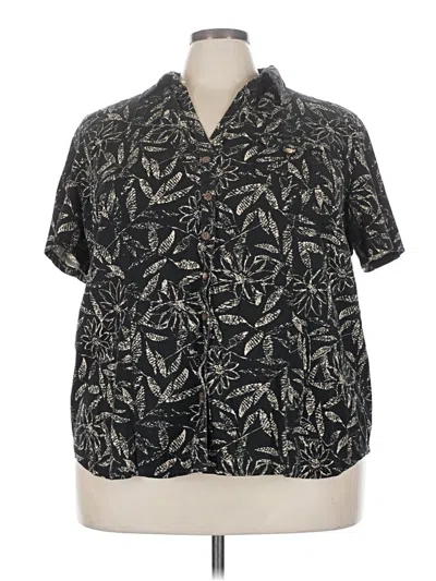 Pre-owned White Stag Short Sleeve Blouse In Black