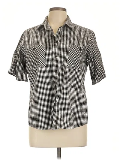 Pre-owned White Stag Short Sleeve Blouse In Black