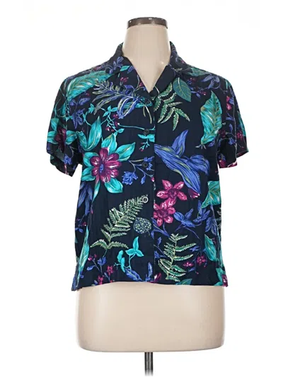 Pre-owned White Stag Short Sleeve Blouse In Blue
