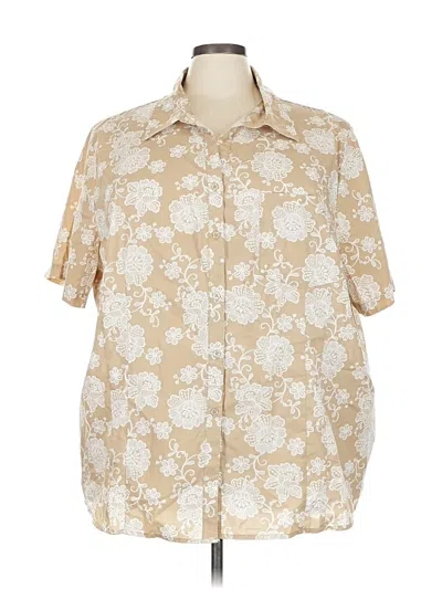 Pre-owned White Stag Short Sleeve Blouse In Brown