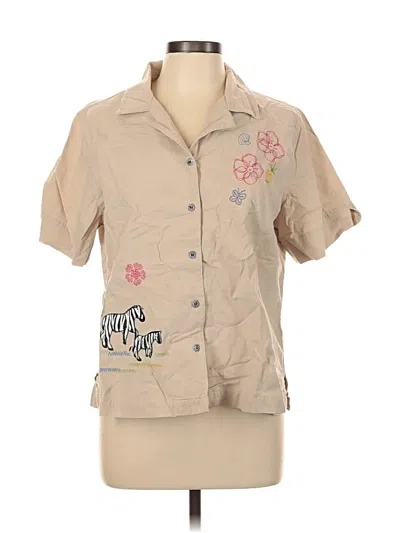 Pre-owned White Stag Short Sleeve Blouse In Brown