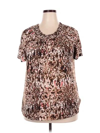Pre-owned White Stag Short Sleeve Blouse In Brown