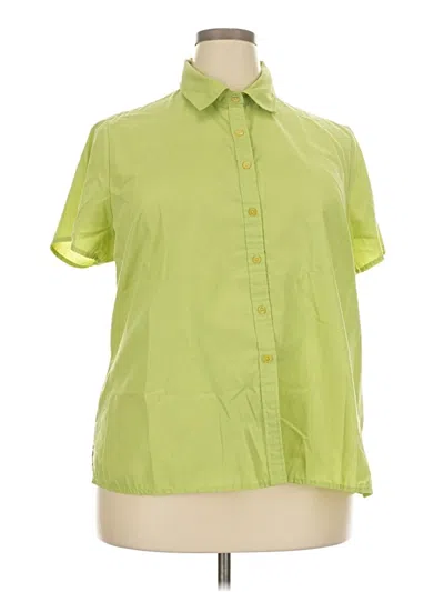 Pre-owned White Stag Short Sleeve Blouse In Green