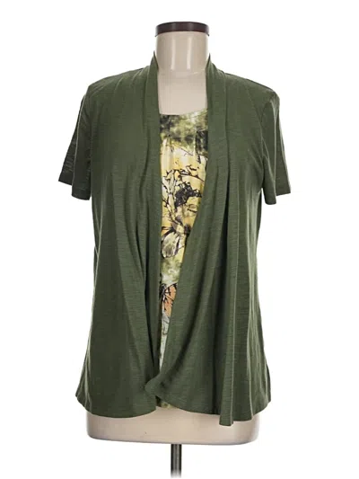 Pre-owned White Stag Short Sleeve Blouse In Green