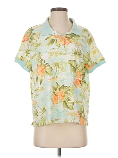 Pre-owned White Stag Short Sleeve Blouse In Green