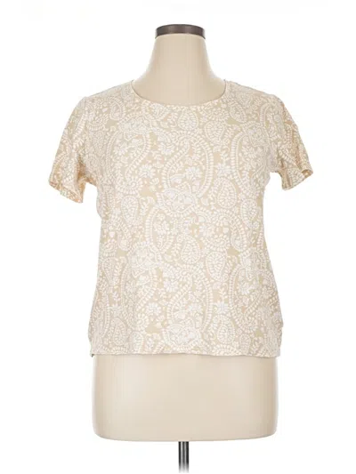 Pre-owned White Stag Short Sleeve Blouse In Ivory