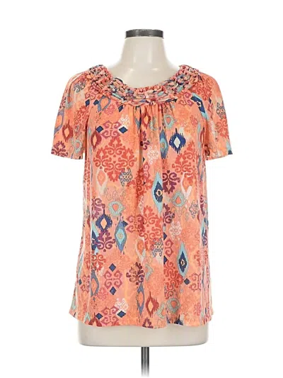 Pre-owned White Stag Short Sleeve Blouse In Orange