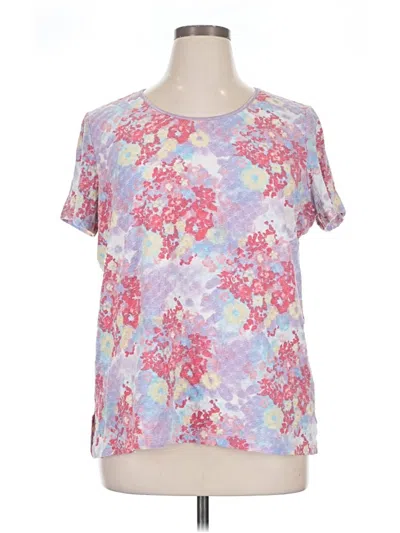 Pre-owned White Stag Short Sleeve Blouse In Pink
