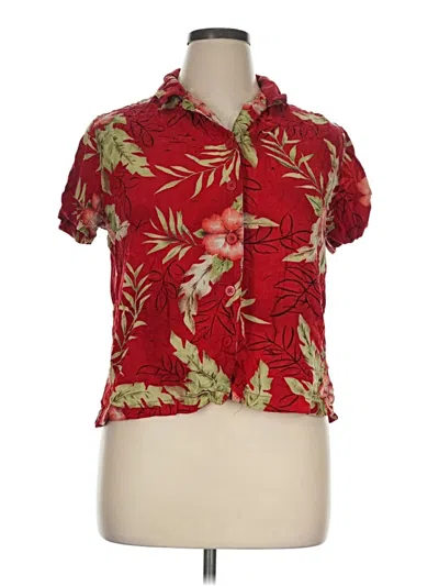 Pre-owned White Stag Short Sleeve Blouse In Red