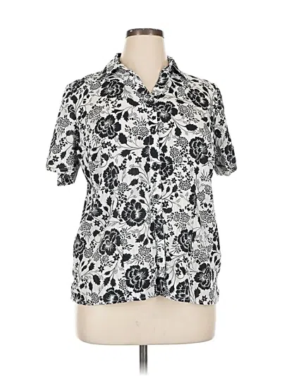 Pre-owned White Stag Short Sleeve Blouse In Silver