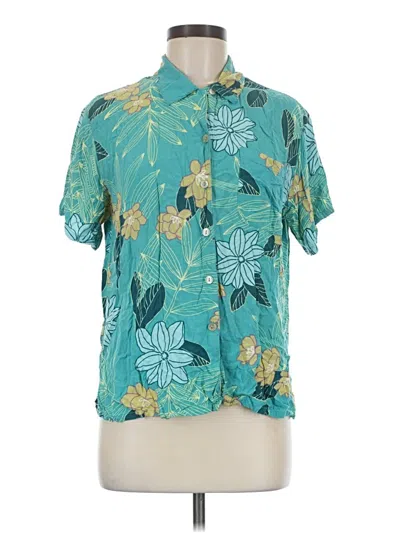 Pre-owned White Stag Short Sleeve Blouse In Teal