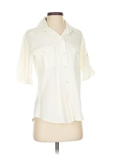 Pre-owned White Stag Short Sleeve Blouse In White