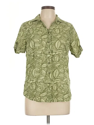 Pre-owned White Stag Short Sleeve Button Down Shirt In Green