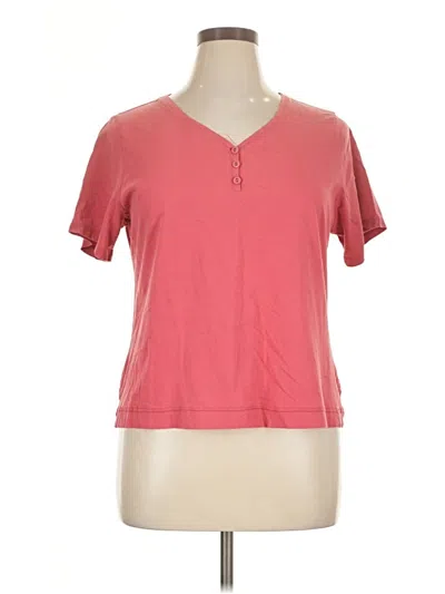 Pre-owned White Stag Short Sleeve Henley Shirt In Pink